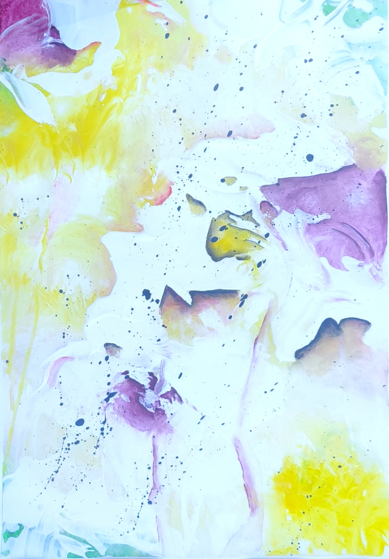 série "murmure des couleurs", technique mixte sur papier, 2025